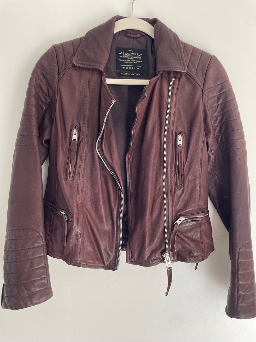 AllSaints Women's Italian Leather Moto Jacket, Size 6